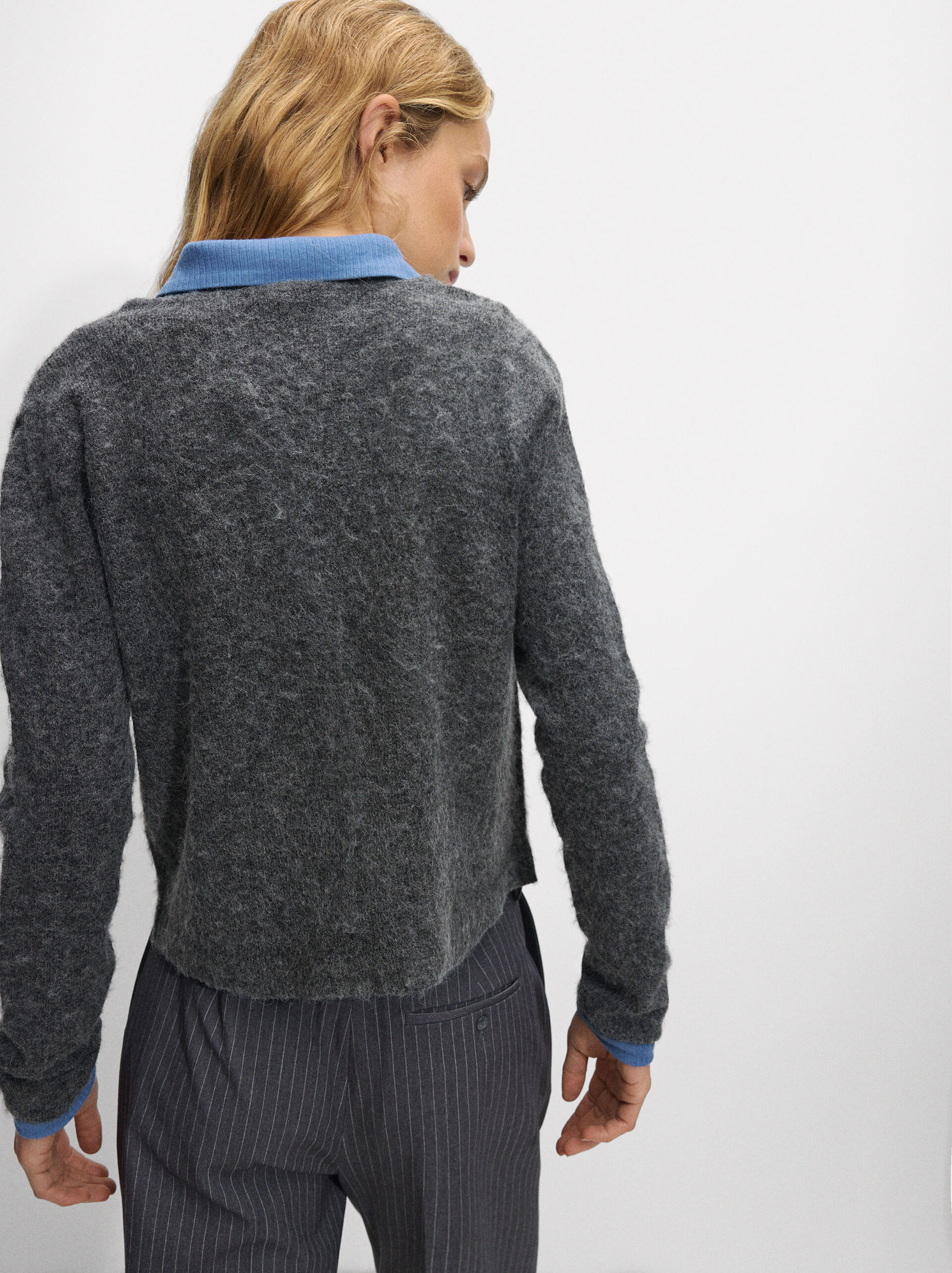 Cardigan de malha com lã image number 2.0