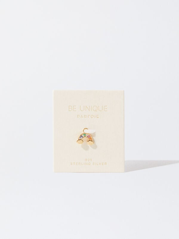 925 silver zirconia rainbow charm