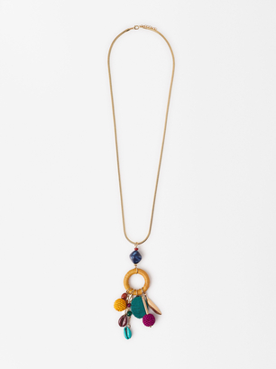 Necklace With Multicoloured Pendant, Multicolor, hi-res