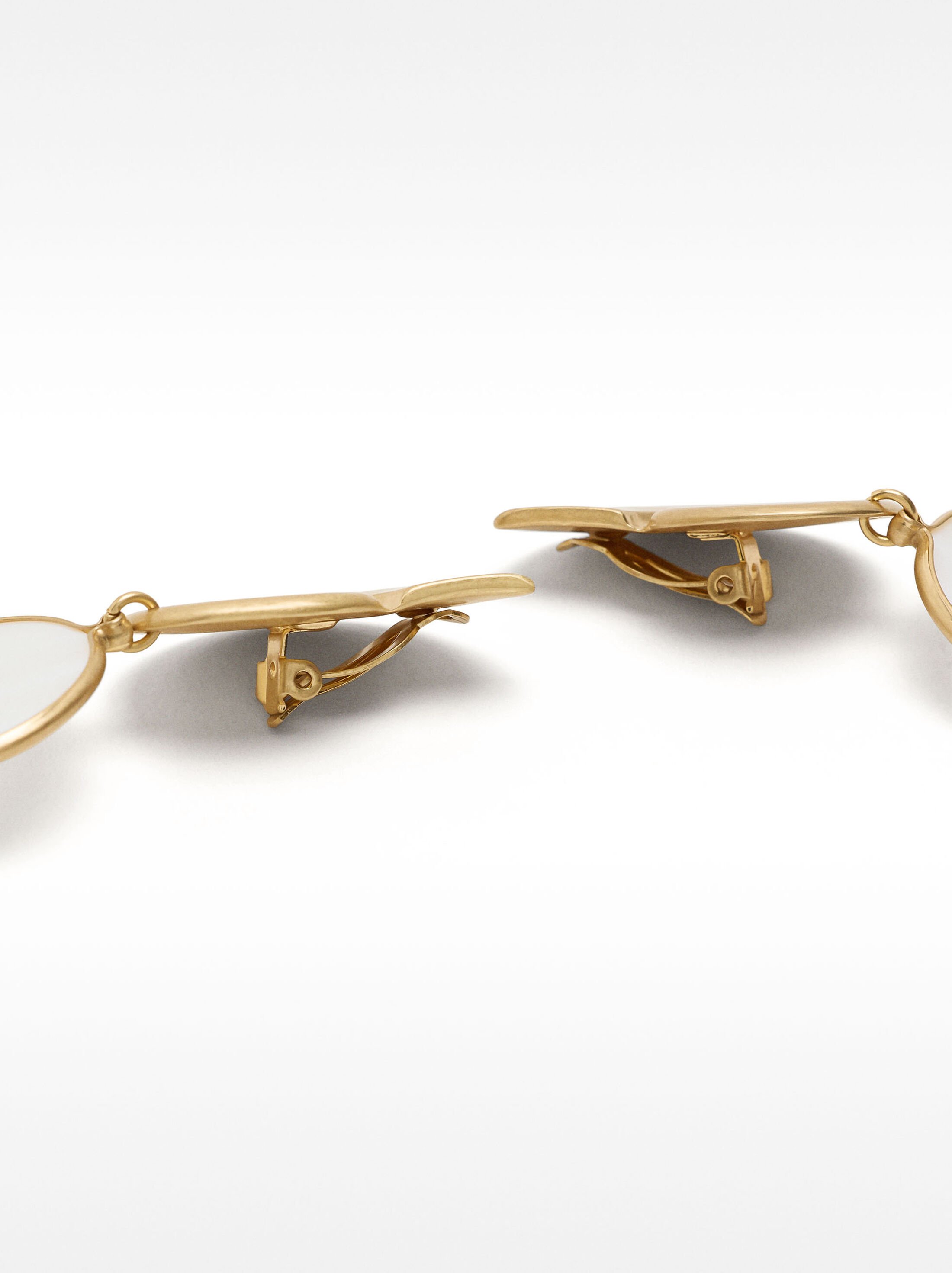 Long earrings with shells and circles image number 3.0