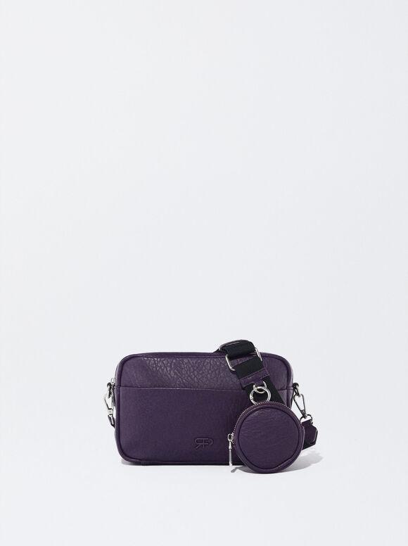 Personalized Crossbody Bag With Pendant, Purple, hi-res