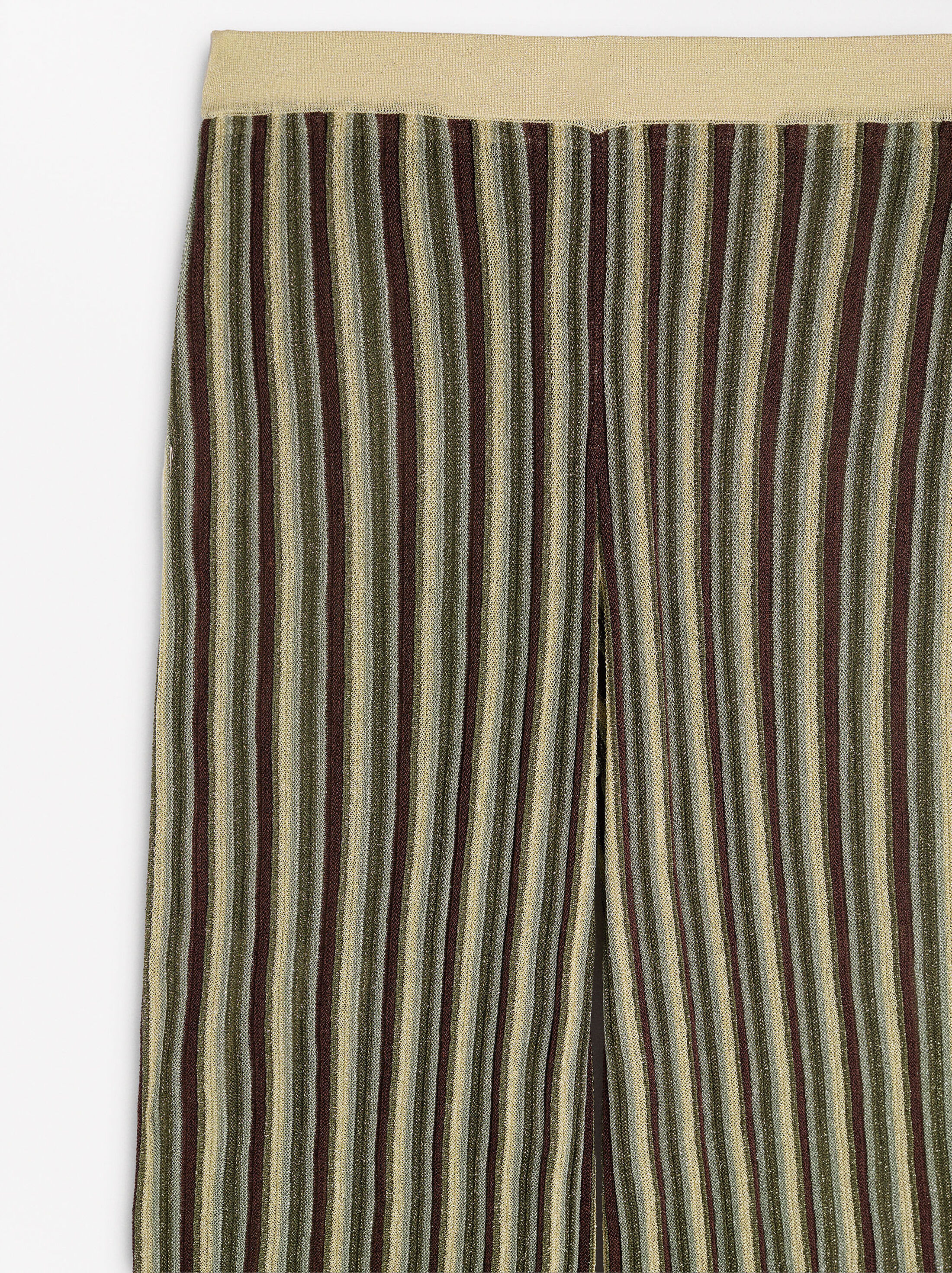 Ribbed pants with shiny effect image number 7.0