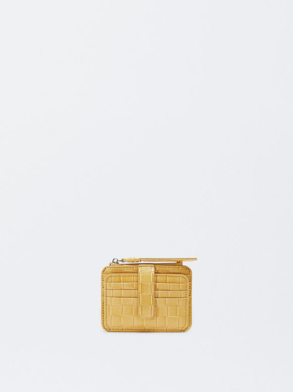 Braided Card Holder, Yellow, hi-res