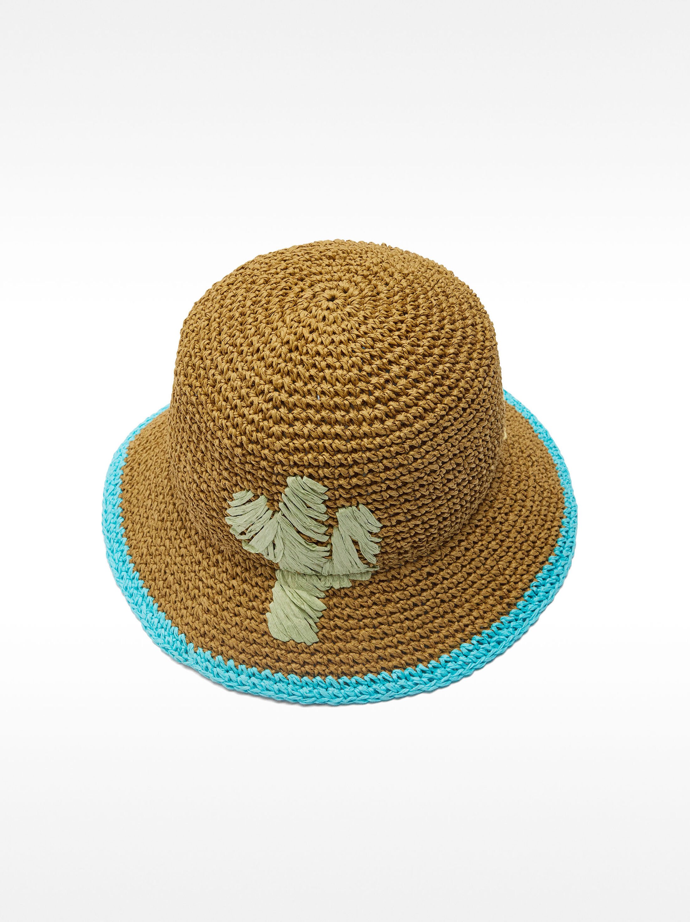 Bucket bag hat with straw effect image number 4.0