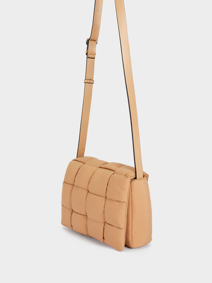 Crossbody Bag Made From Recycled Materials, Camel, hi-res