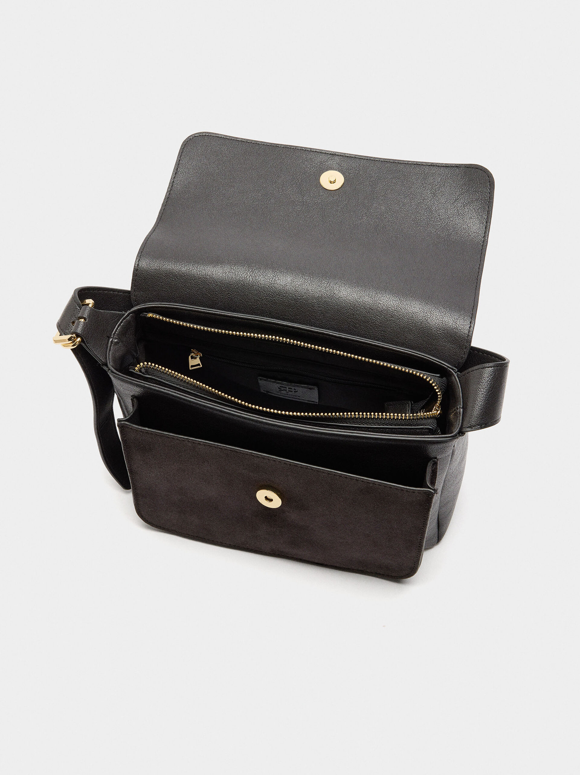 Schultertasche mit Leder image number 4.0
