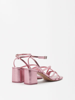 Online Exclusive - Metallic Strap High Heel Sandals image number 3.0