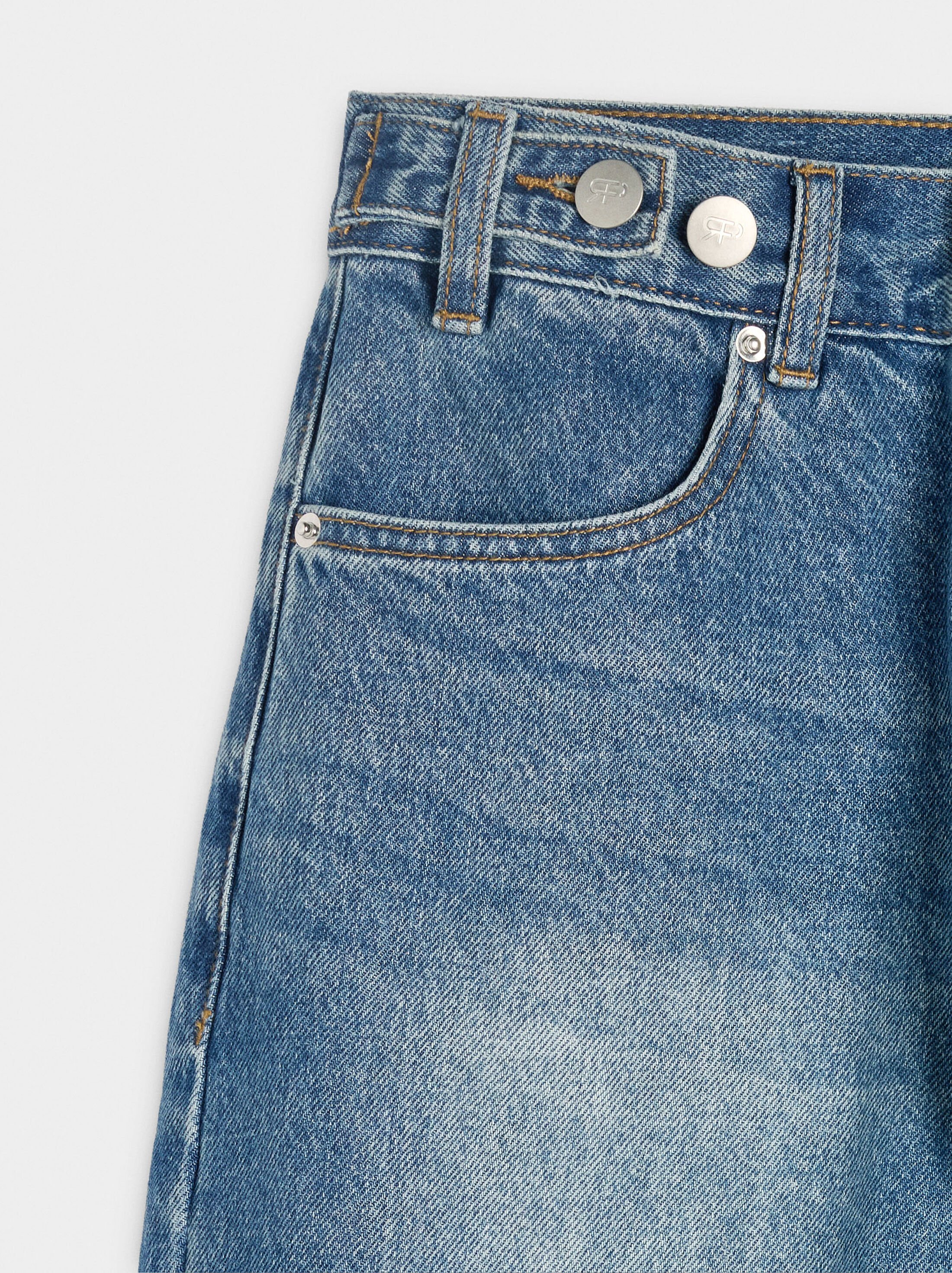 Washed effect denim trousers image number 5.0