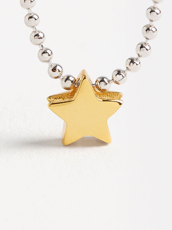 Bicolor necklace with star - 925 sterling silver