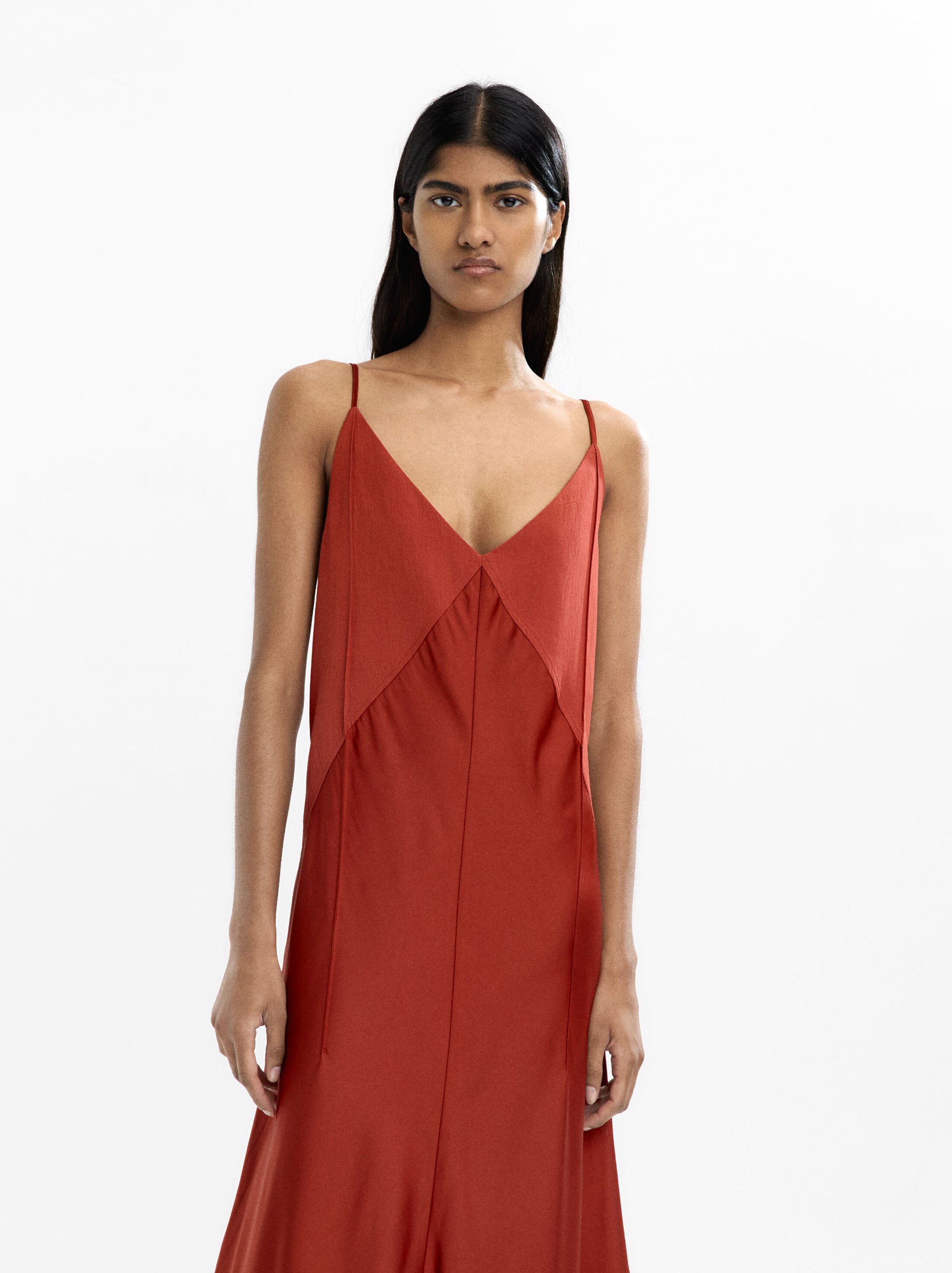 Dress with straps and seams image number 1.0