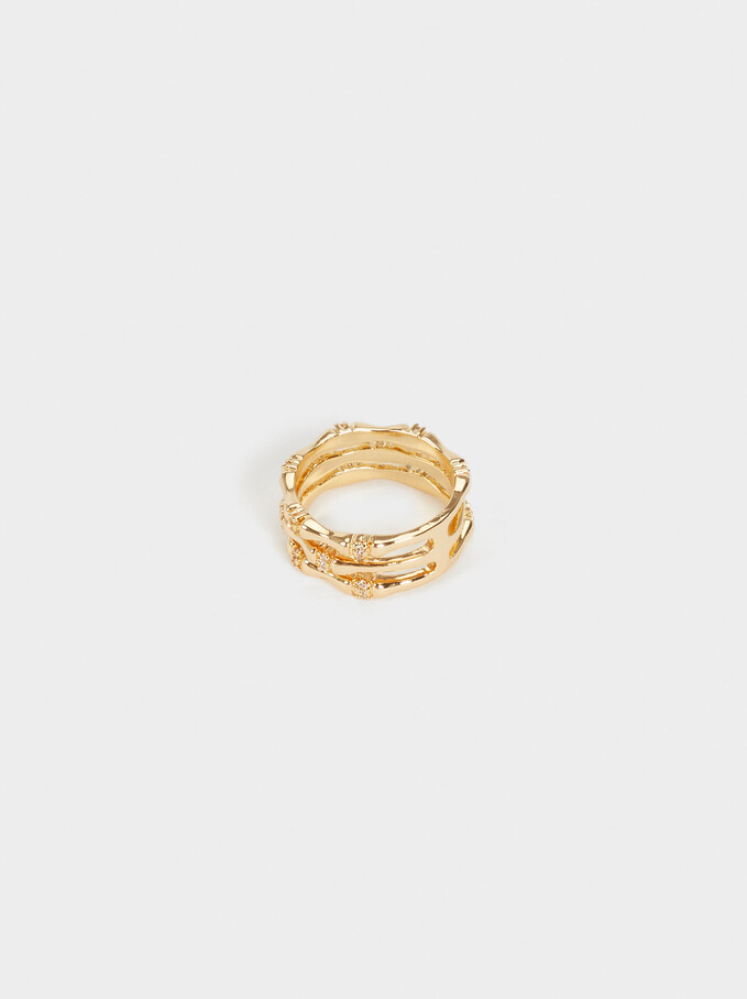 Pinky Finger Band Ring, Golden, hi-res