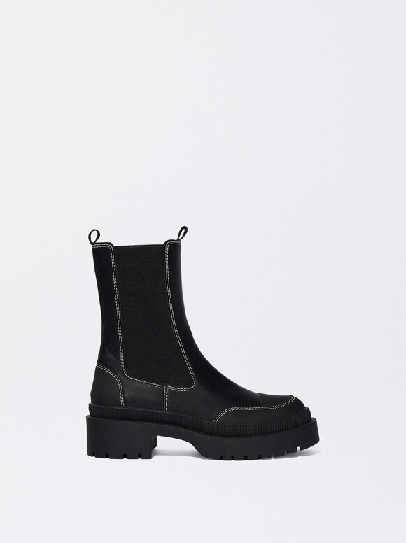 Boots With Track Soles, Black, hi-res