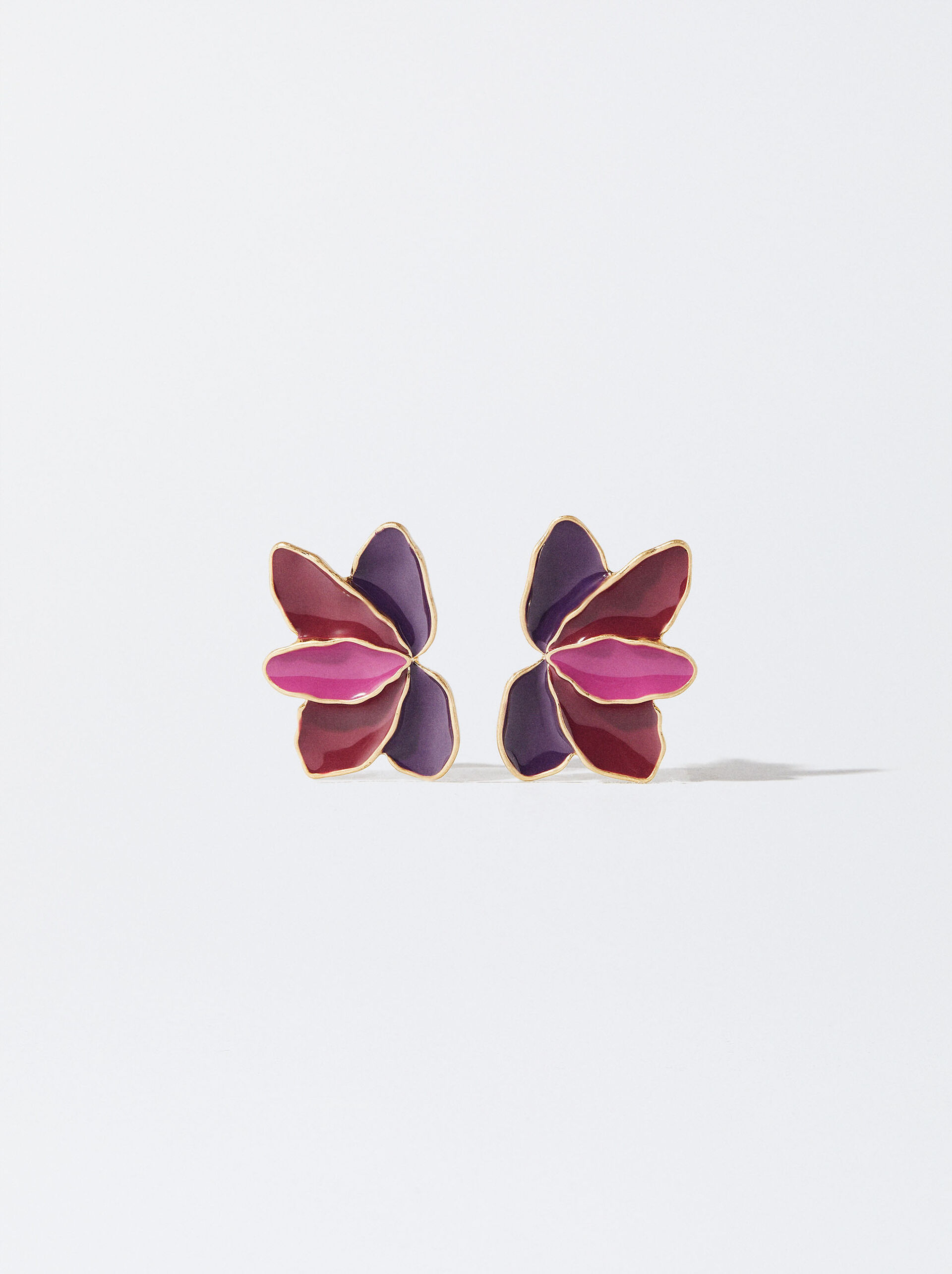 Enamel Flower Earrings image number 1.0