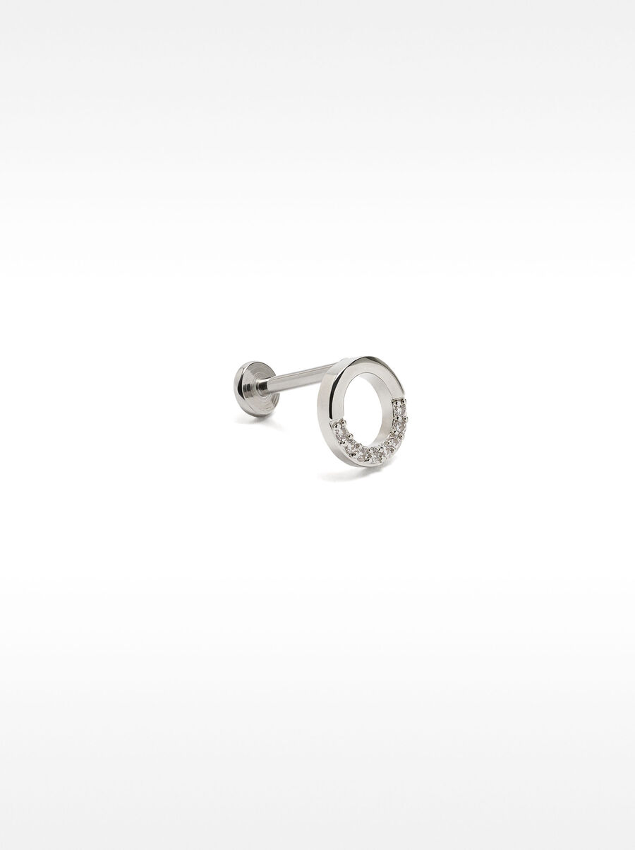 Ear hoop piercing with zirconia – stainless steel