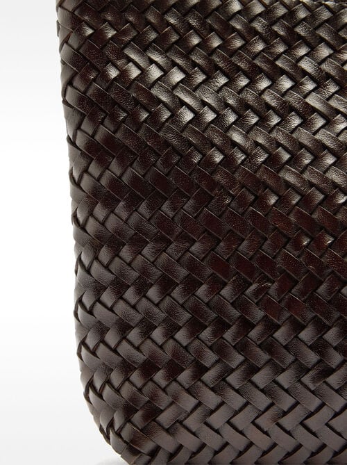 Handbag with braided leather