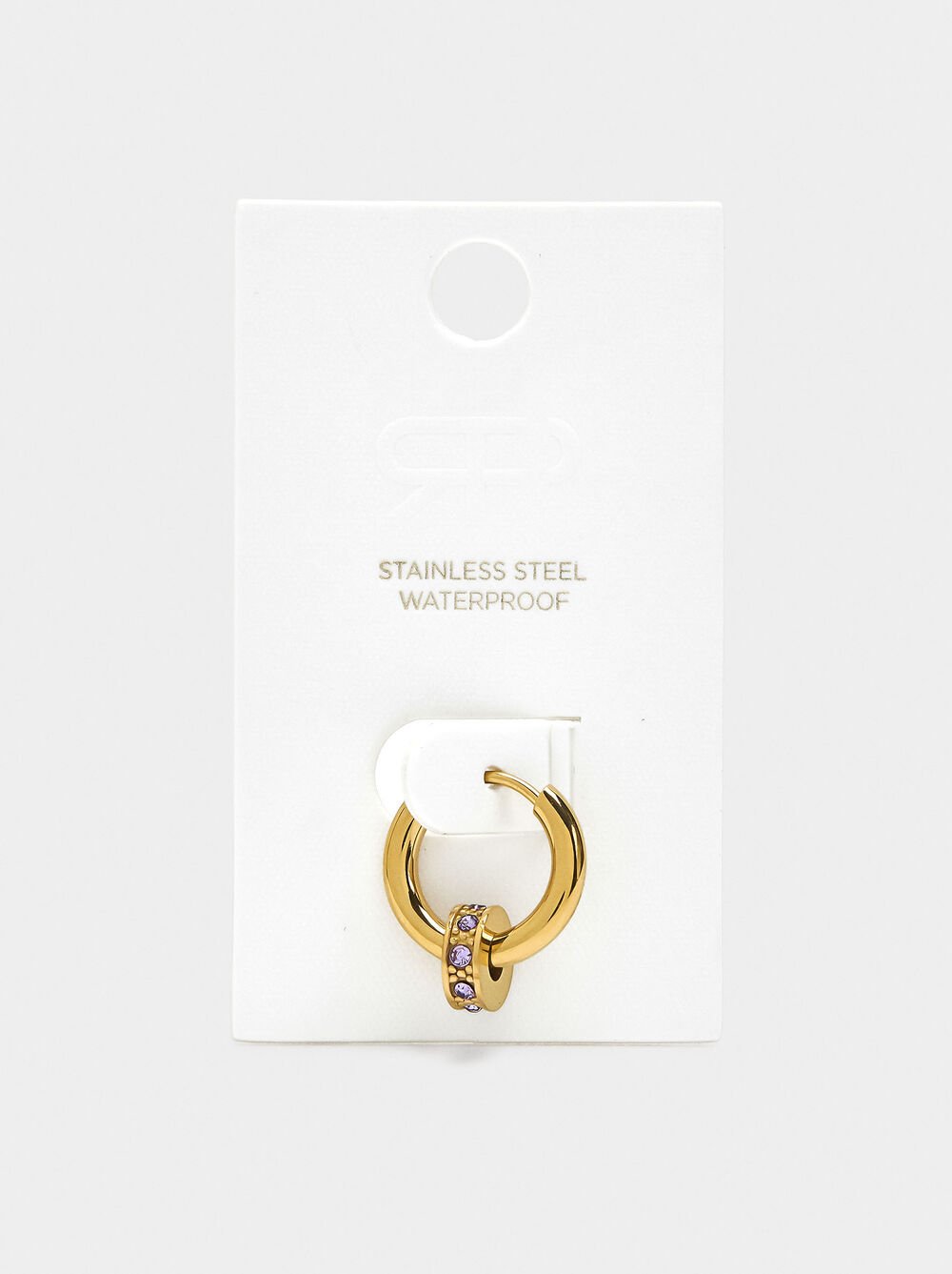 Argola individual cristais - aço inoxidável