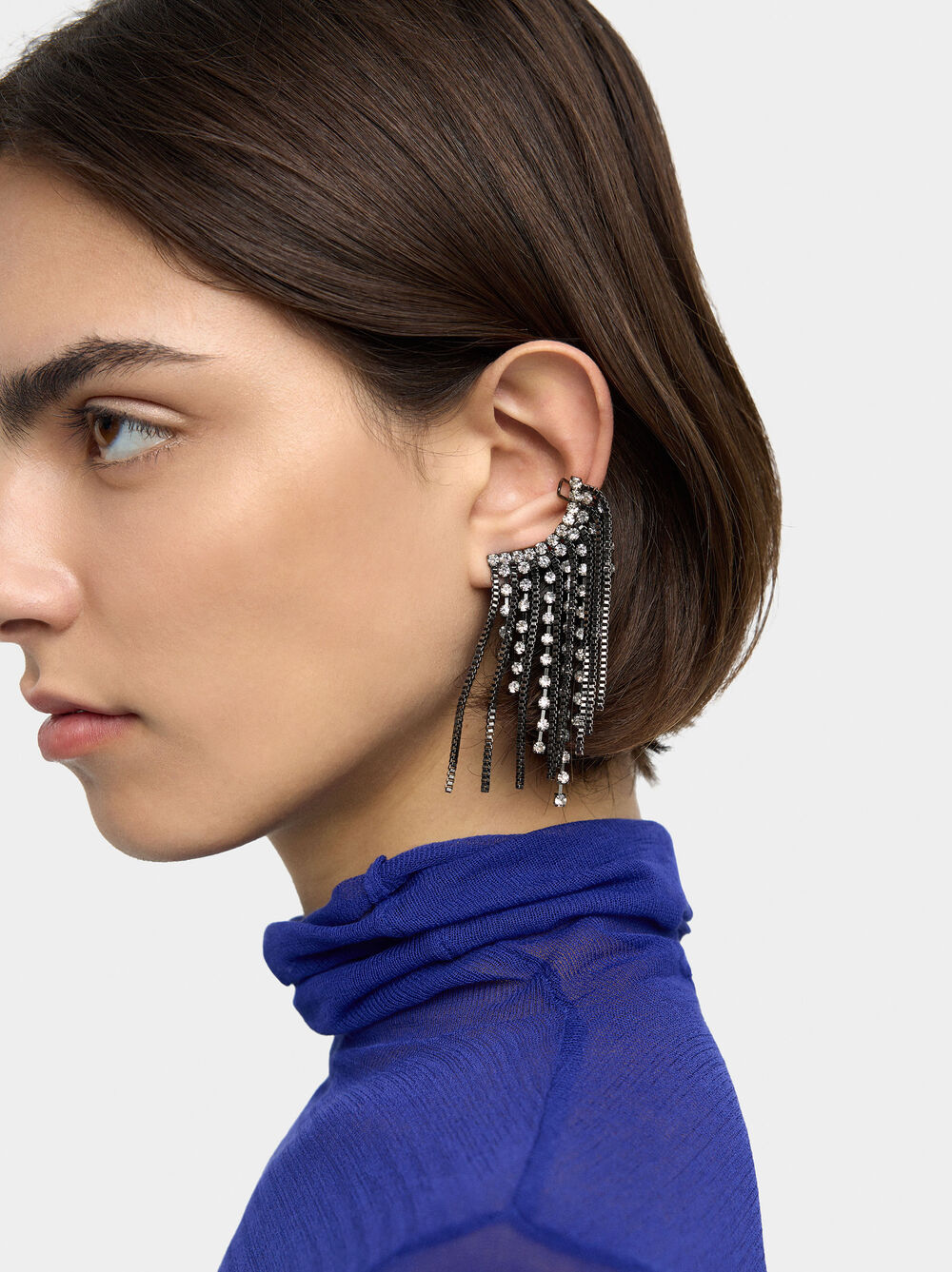 Earrings ear jacket with crystals