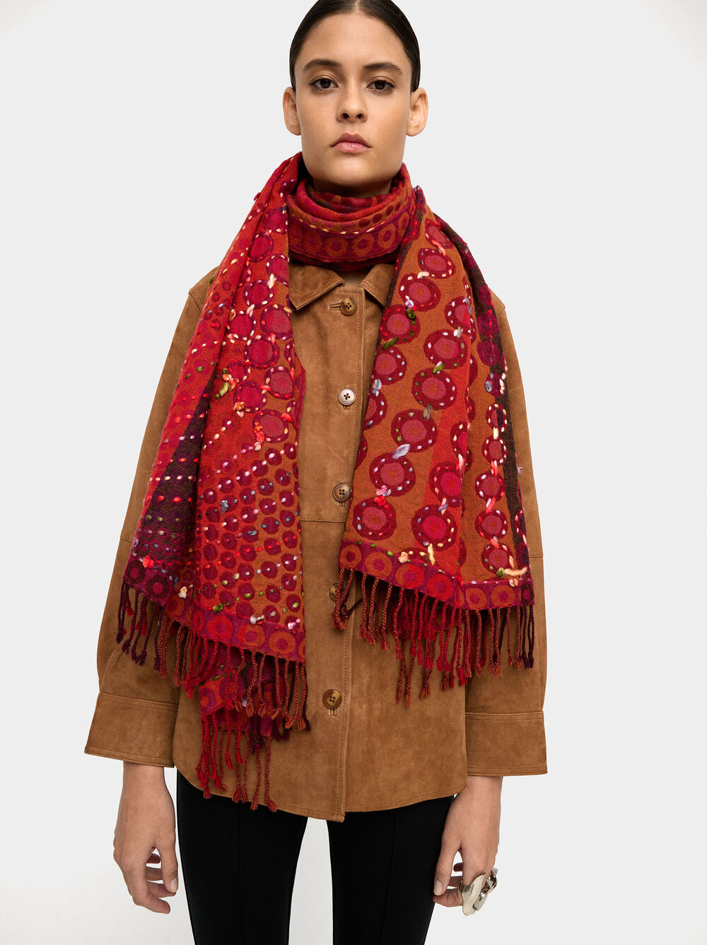 Printed wool scarf