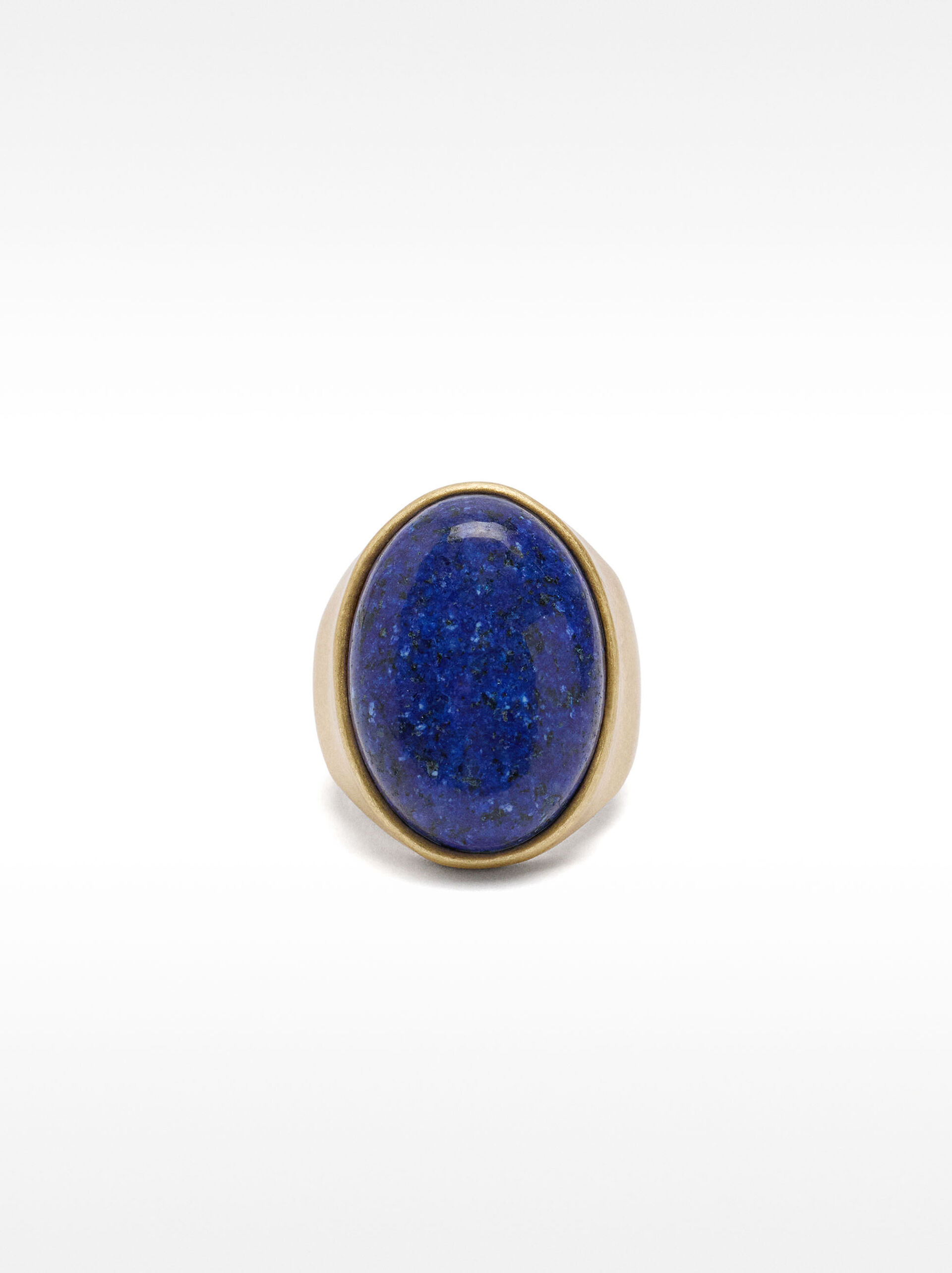 Bague large avec pierre ovale image number 0.0