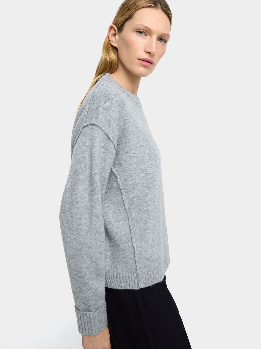 Plain knit sweater