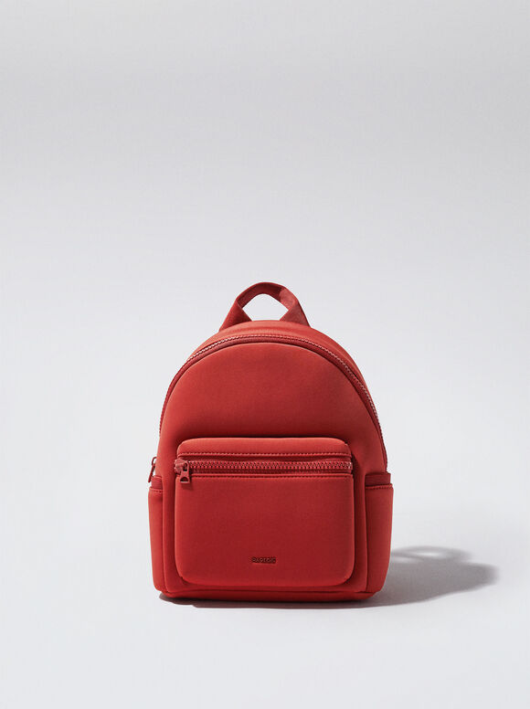 Neoprene Backpack, Coral, hi-res
