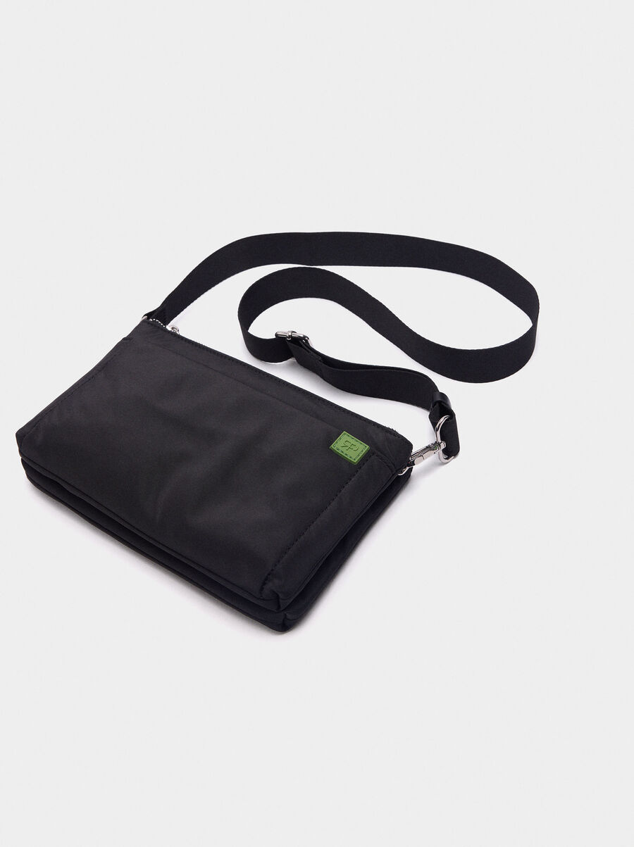 Double crossbody bag in nylon