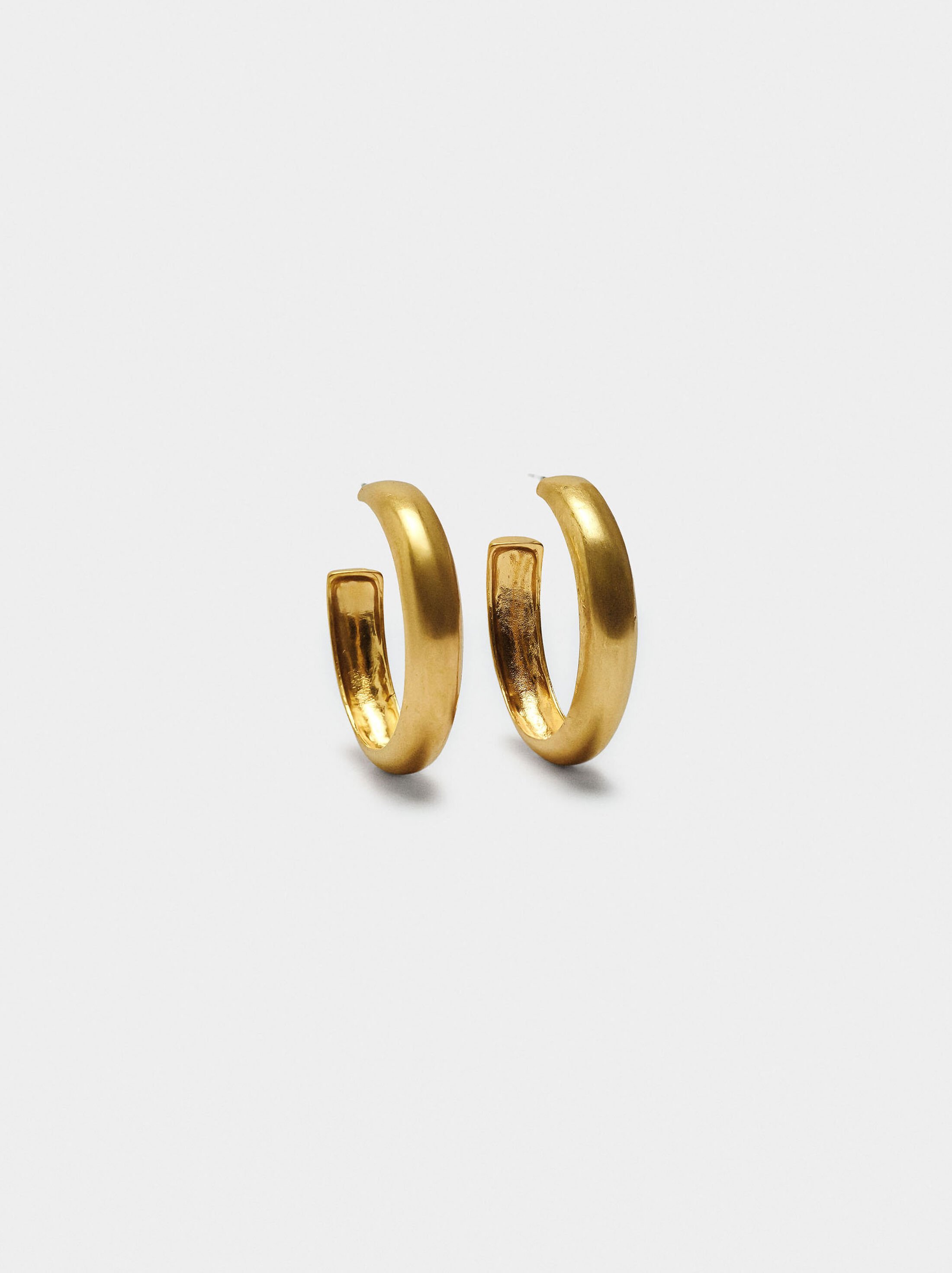 Smooth open hoop earrings image number 0.0