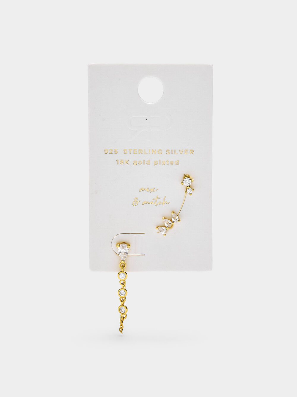 Set de boucles d'oreilles avec zirconias - argent sterling 925