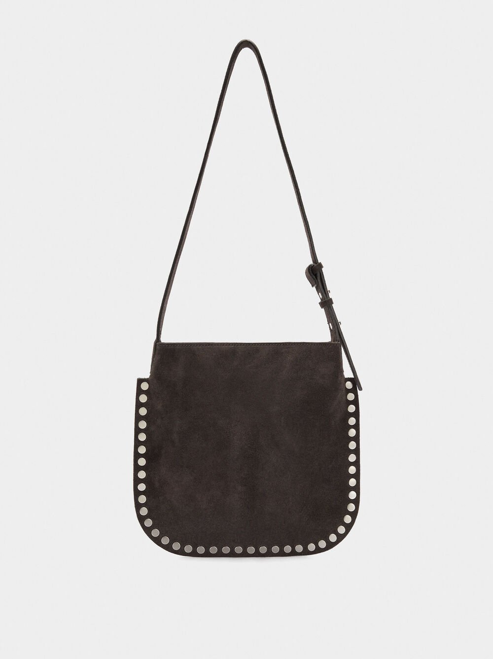 Leather crossbody bag with studs