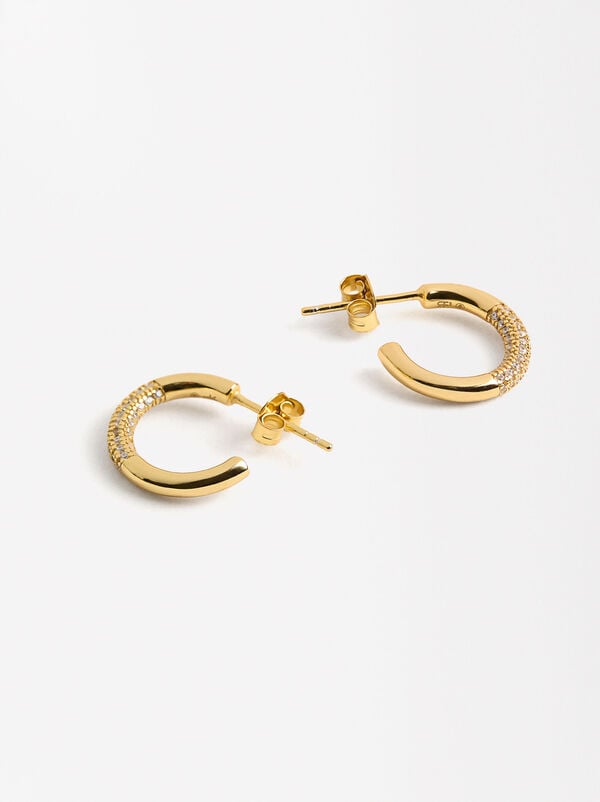 Hoops with zirconias - 925 sterling silver
