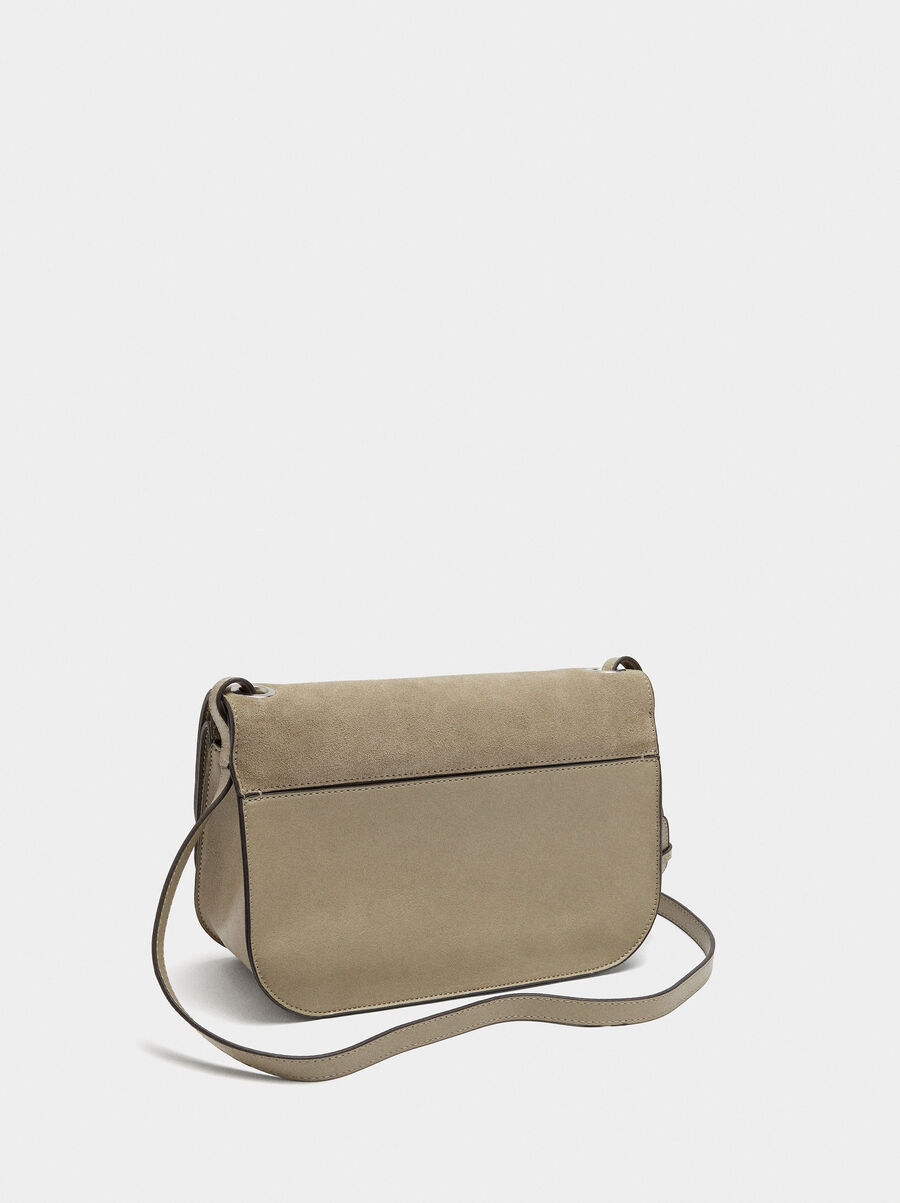 Crossbody bag with double flap