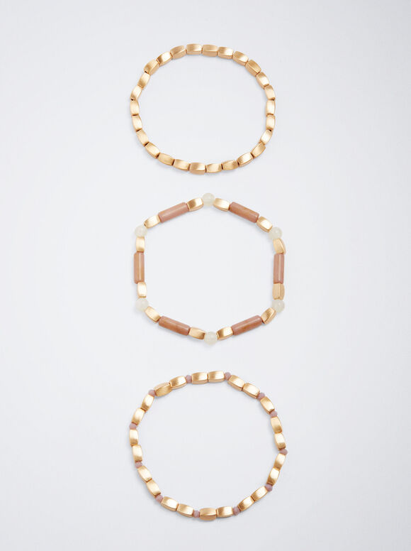 Set Of Elastic Bracelets, Multicolor, hi-res