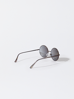 Runde Sonnenbrille, Braun, hi-res