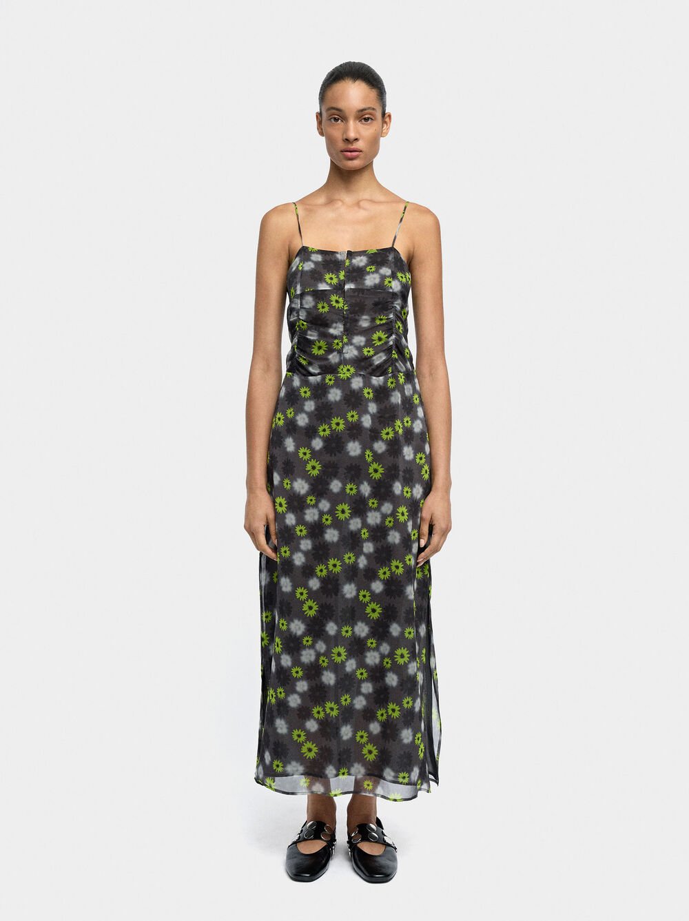 Long printed floral dress