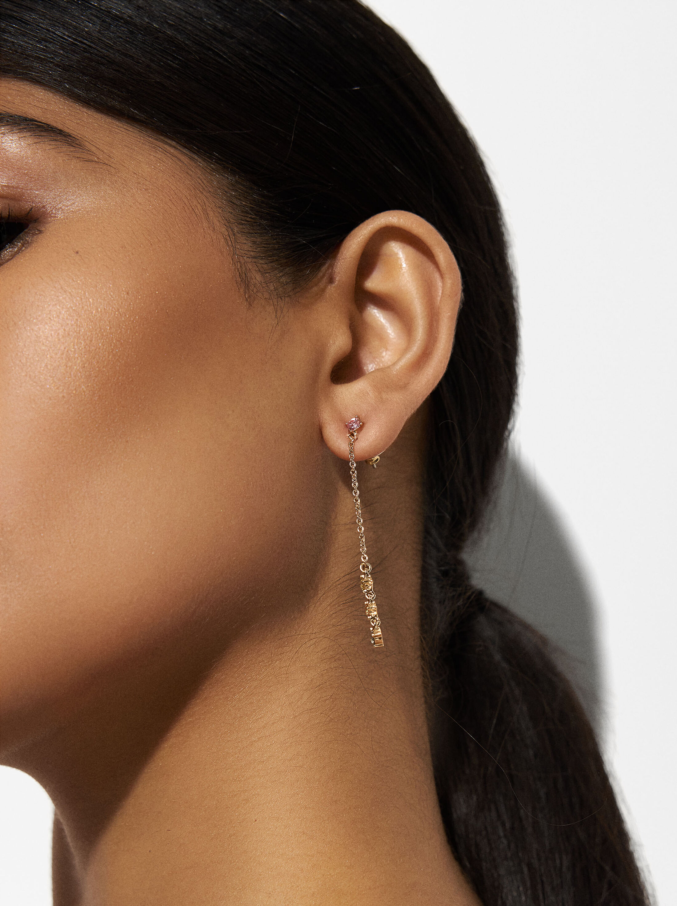 Long earrings with zirconia image number 1.0