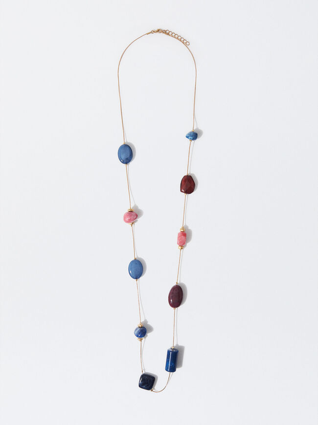 Multicoloured Necklace With Resin