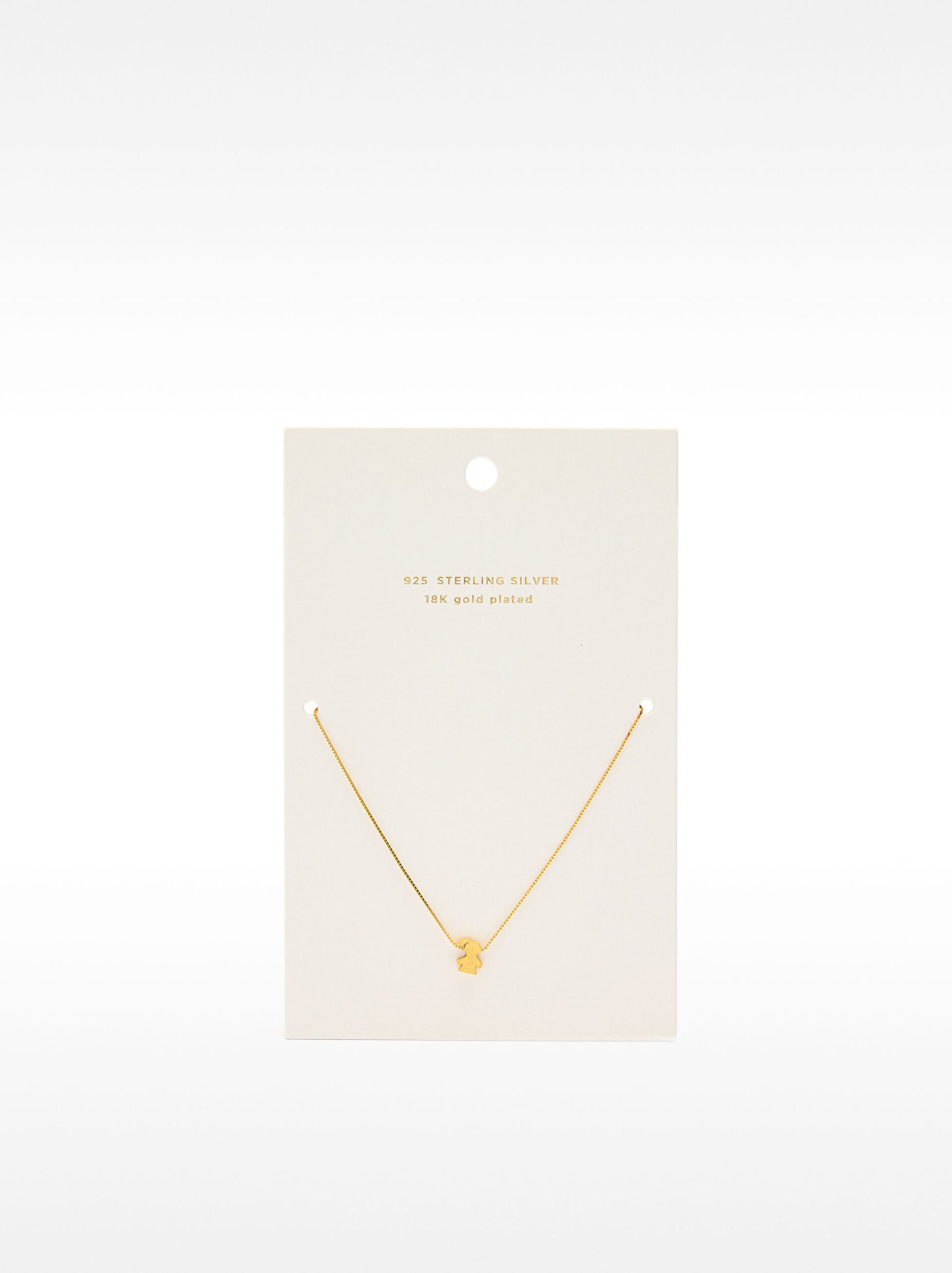 Short necklace with girl charm - 925 sterling silver image number 3.0