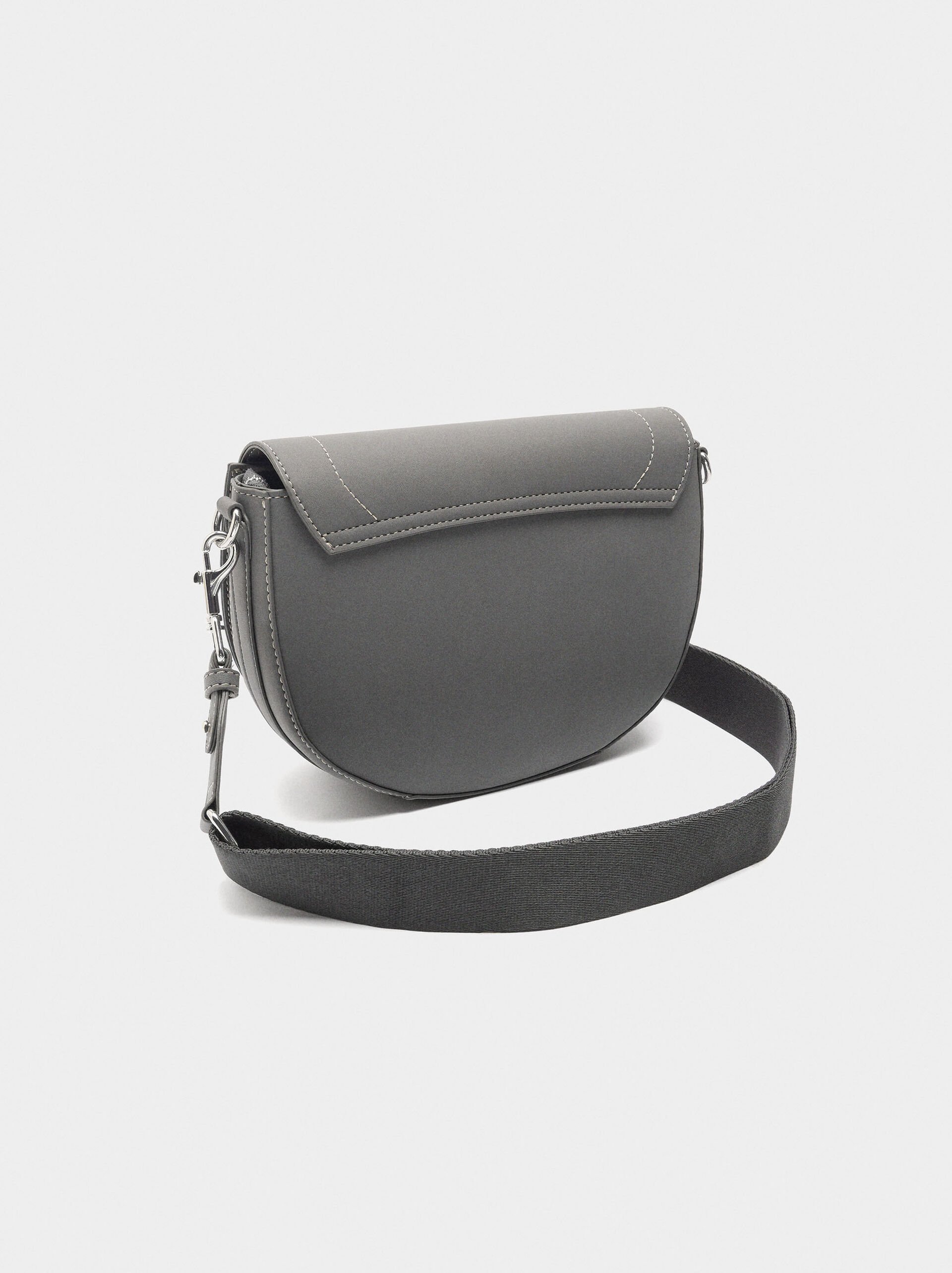 Oval crossbody bag with flap image number 2.0