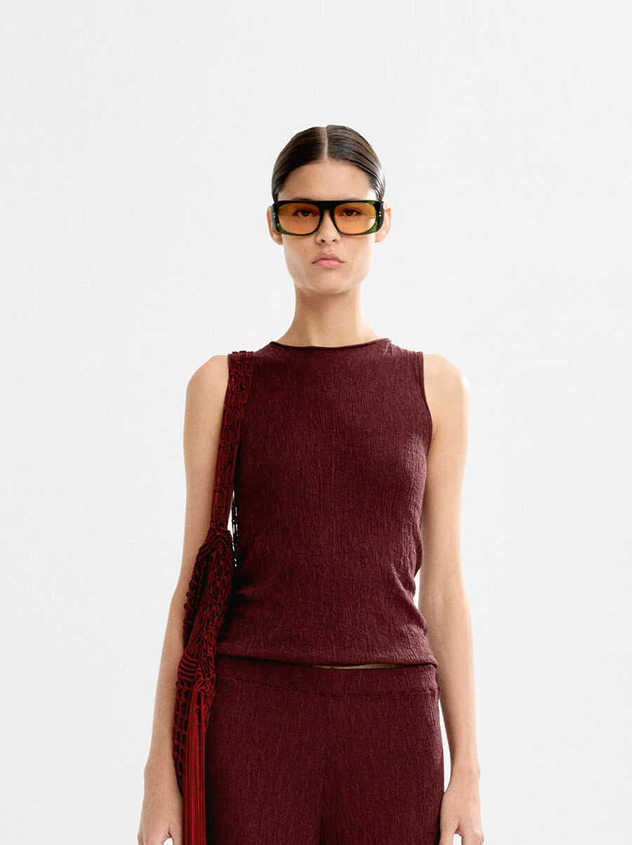 Top in maglia senza maniche