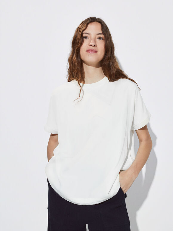 Online Exclusive - Lyocell T-Shirt, White, hi-res
