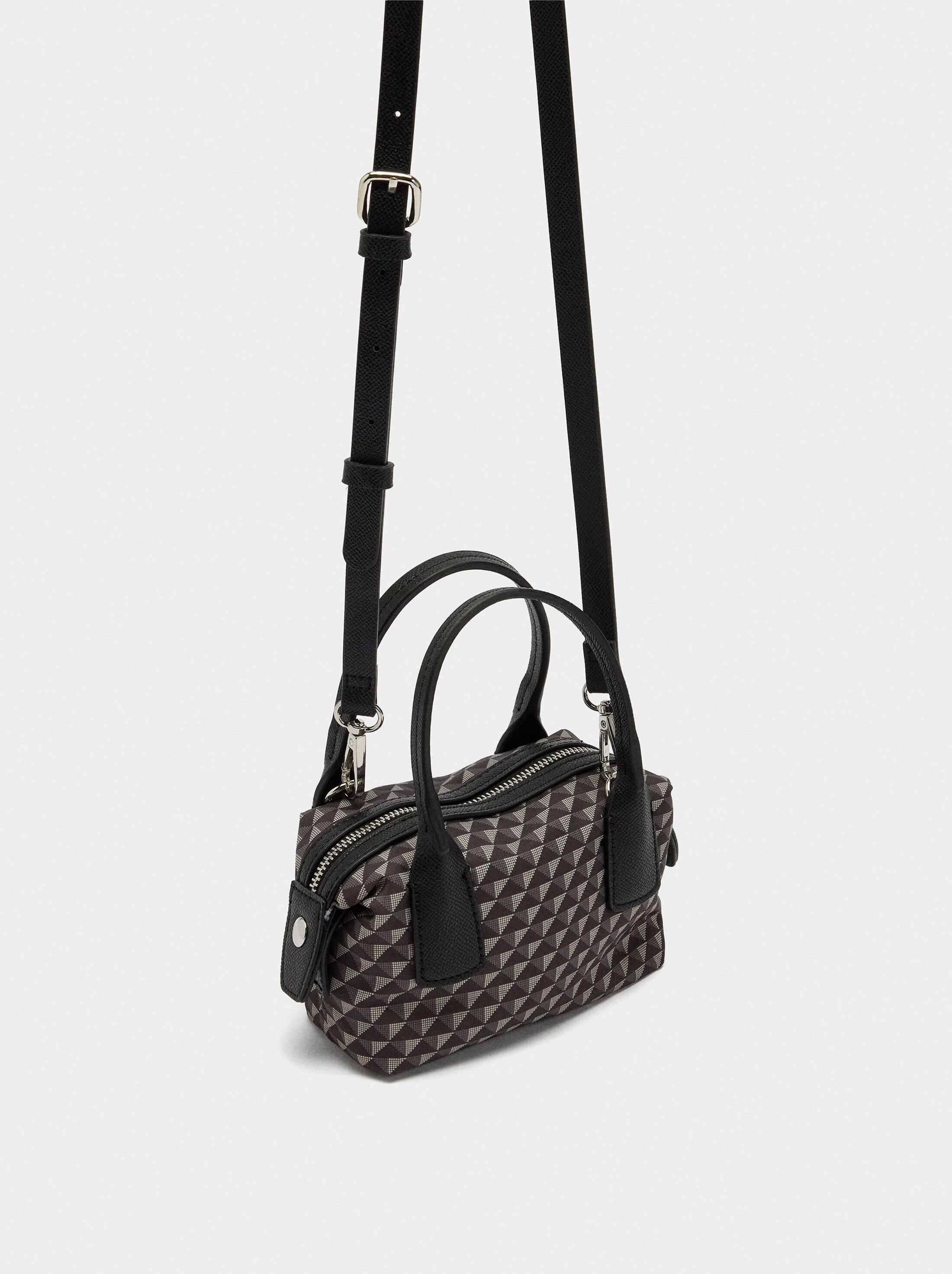Nylon printed crossbody bag image number 2.0