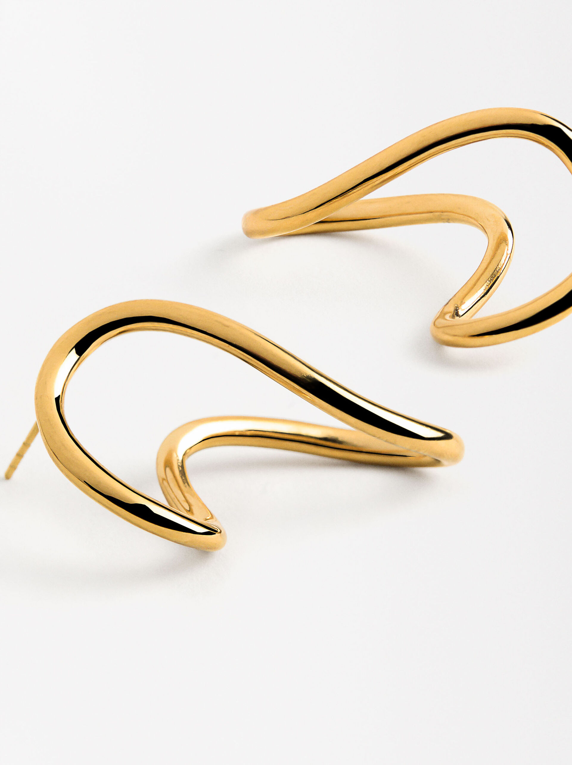 Wave earjacket earrings - stainless steel image number 2.0