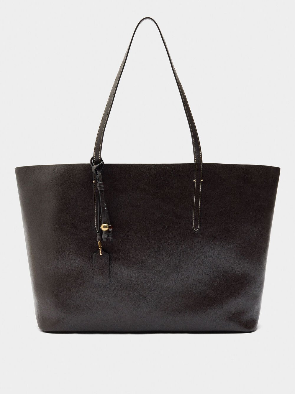 Reversible shopper bag with removable pouch L