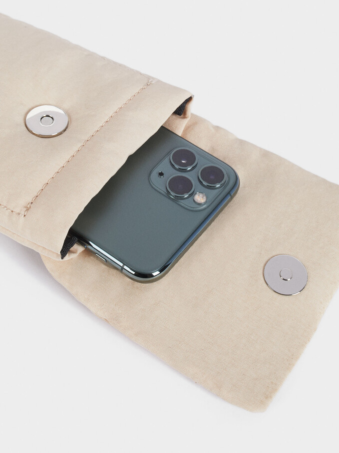 Nylon Mobile Phone Case Made From Recycled Materials, Ecru, hi-res