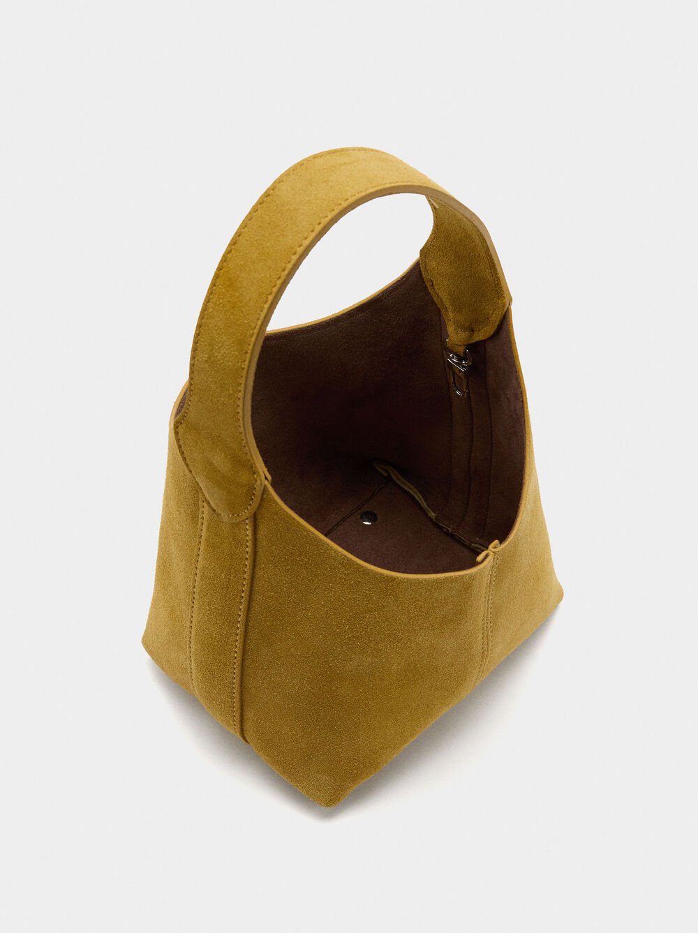 Suede bucket bag