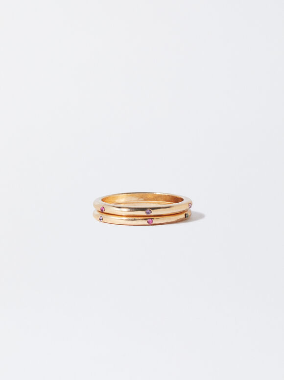 Set Of Rings With Crystal, , hi-res