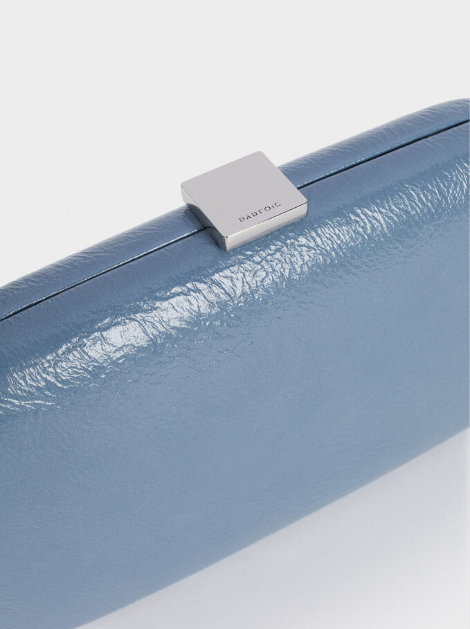 Party Clutch With Chain Handle, Blue, hi-res