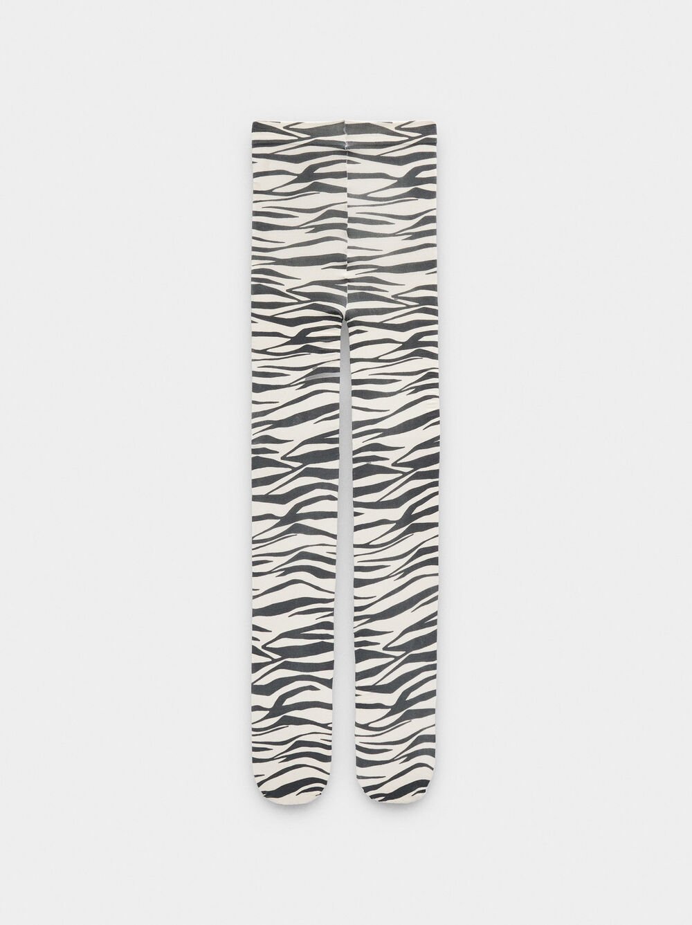 Knit tights with animal print