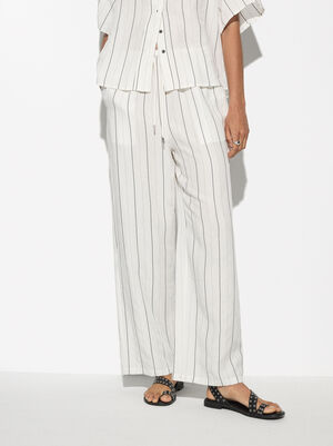Adjustable Trousers With Linen