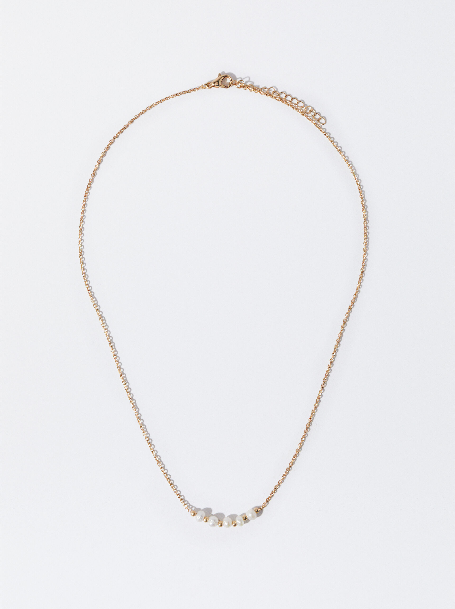 Gold Necklace With Pearls image number 1.0